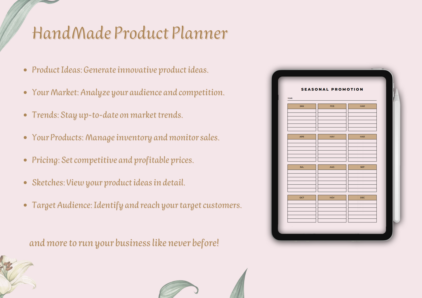 Handmade Product Planner