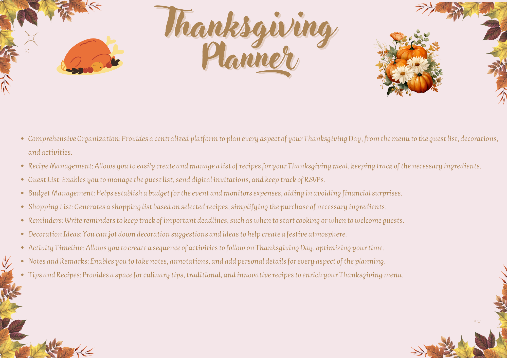 Thanksgiving Planner